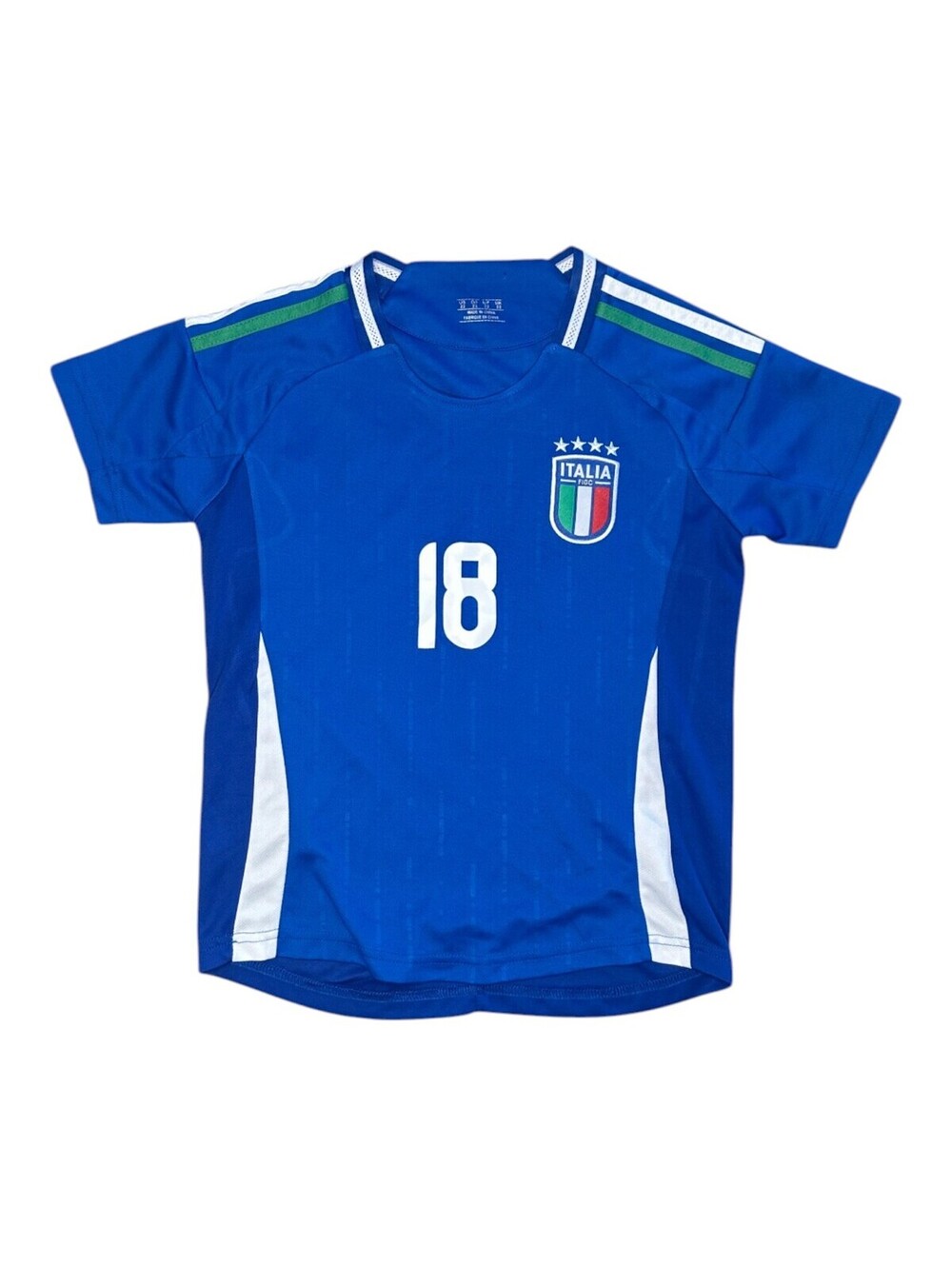 adidas Kid S Italy Barella #18 Blue Soccer Jersey